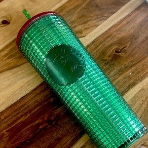 Starbucks 24 oz cold cup green and pink